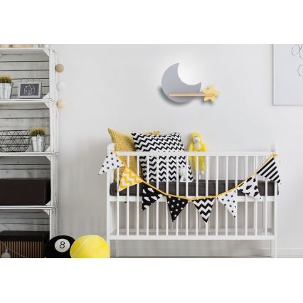 Candeeiro de parede para criança LED com prateleira MOON LED/5W/230V