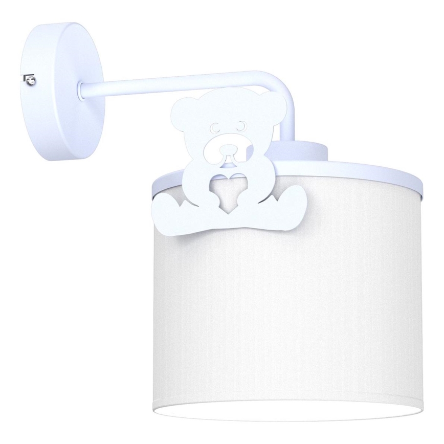 Candeeiro de parede para crianças SWEET 1xE27/15W/230V branco/azul/urso pequeno
