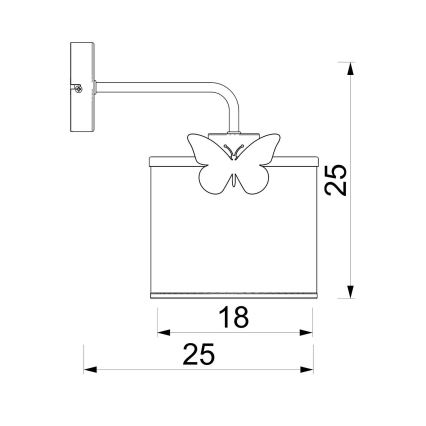 Candeeiro de parede para crianças SWEET 1xE27/15W/230V branco/rosa/borboleta
