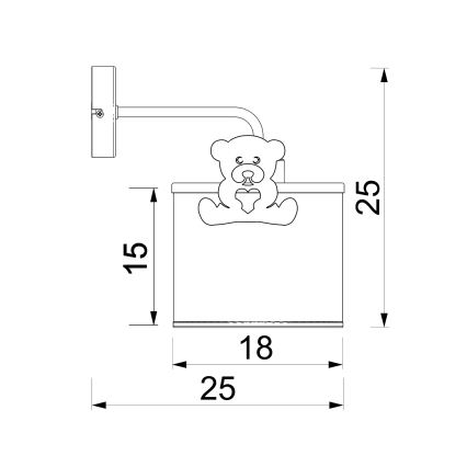 Candeeiro de parede para crianças SWEET 1xE27/15W/230V branco/rosa/urso pequeno