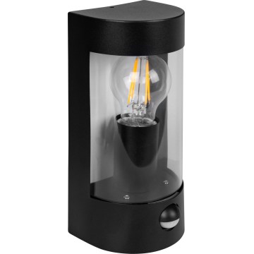 Candeeiro de parede para exterior com sensor de movimento 1xE27/15W/230V IP44 preto