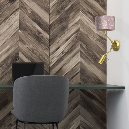 Candeeiro de parede pequeno ZIGGY 1xE27/40W/230V + 1xGU10/MR11/7W rosa/dourado