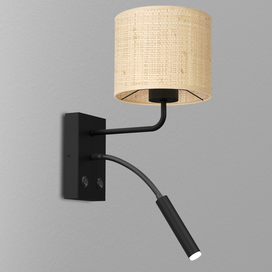 Candeeiro de parede RATTAN 1xE27/60W+1xG9/8W/230V vime