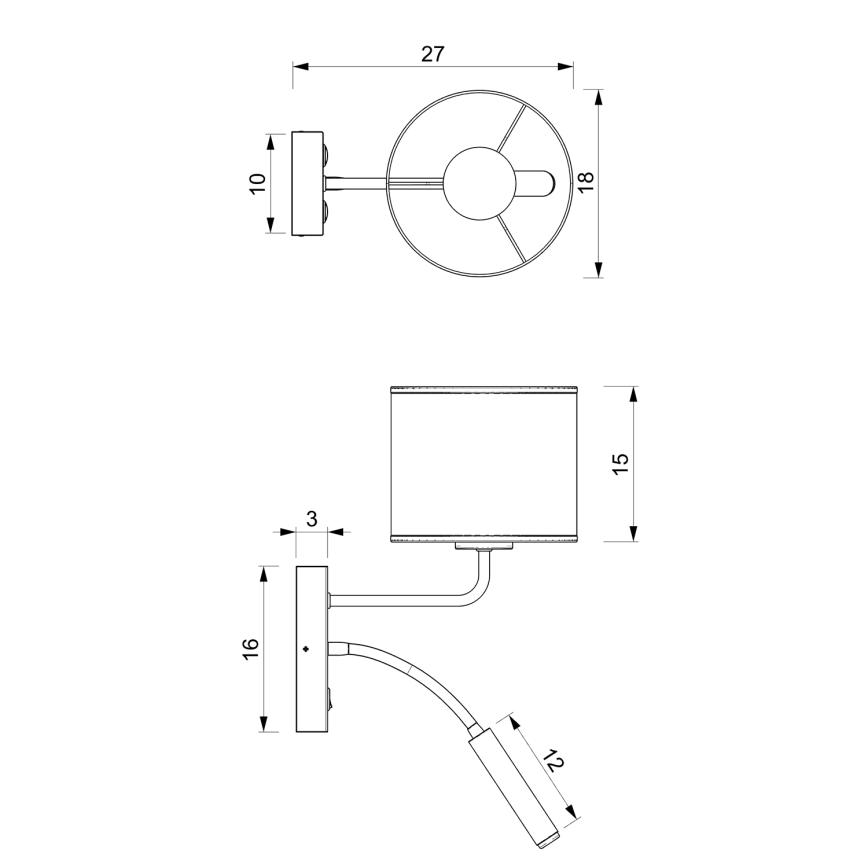 Candeeiro de parede RATTAN 1xE27/60W+1xG9/8W/230V vime