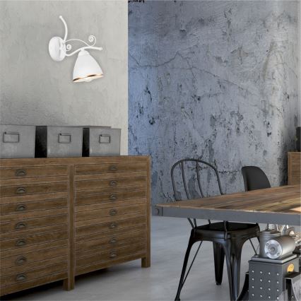 Candeeiro de parede RETRO II 1xE27/60W/230V branco