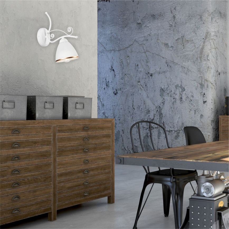 Candeeiro de parede RETRO II 1xE27/60W/230V branco