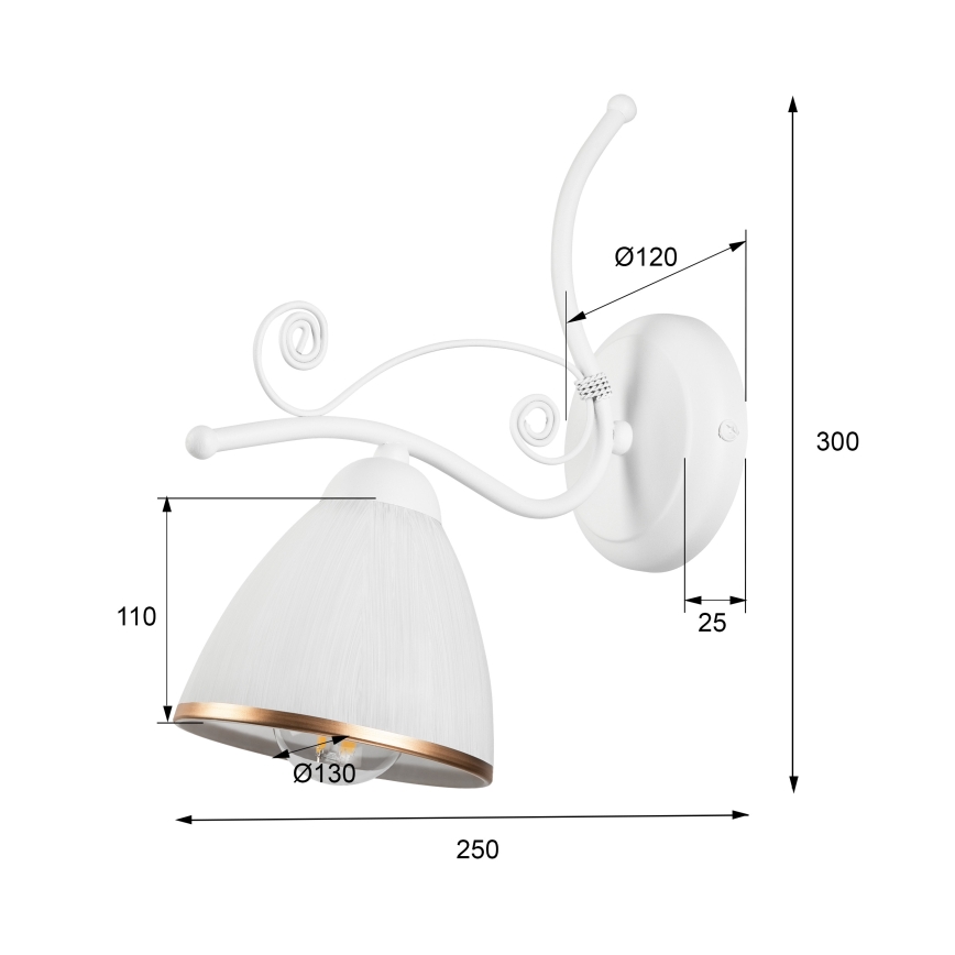 Candeeiro de parede RETRO II 1xE27/60W/230V branco