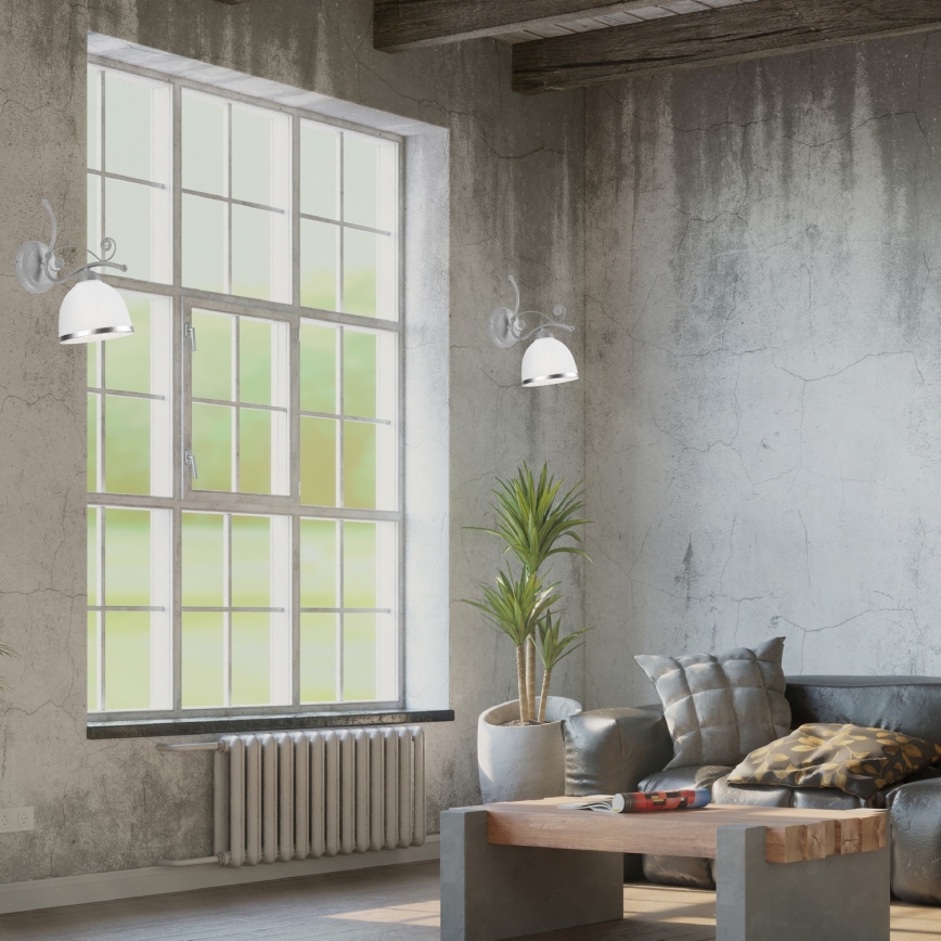 Candeeiro de parede RETRO II 1xE27/60W/230V prateado