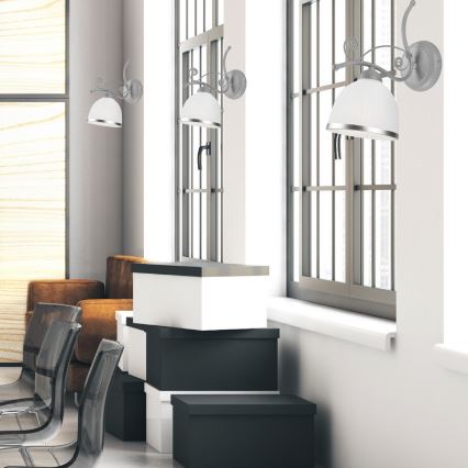 Candeeiro de parede RETRO II 1xE27/60W/230V prateado