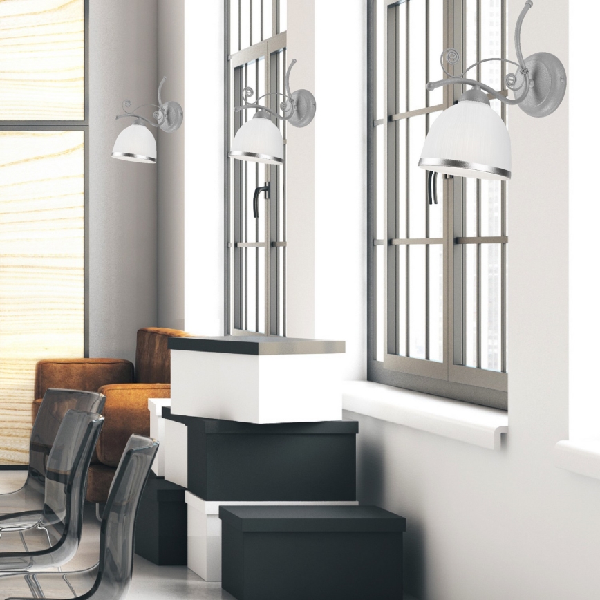 Candeeiro de parede RETRO II 1xE27/60W/230V prateado