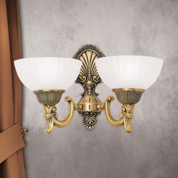 Candeeiro de parede ROCCA 2xE27/60W/230V bronze/branco