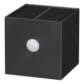 Candeeiro de parede solar com sensor LED/1W/3,7V 1200 mAh IP44 preto