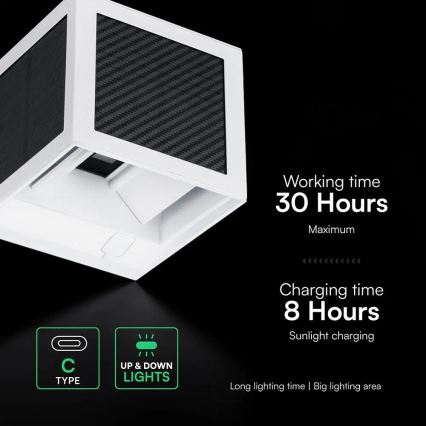 Arandela solar com sensor LED/9W/3,7V 3000/4000/6000K IP65 2600 mAh branca