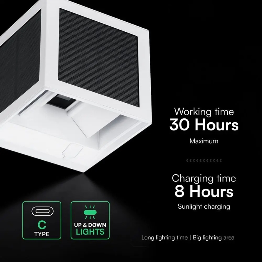 Arandela solar com sensor LED/9W/3,7V 3000/4000/6000K IP65 2600 mAh branca