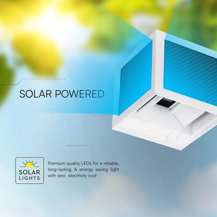 Arandela solar com sensor LED/9W/3,7V 3000/4000/6000K IP65 2600 mAh branca