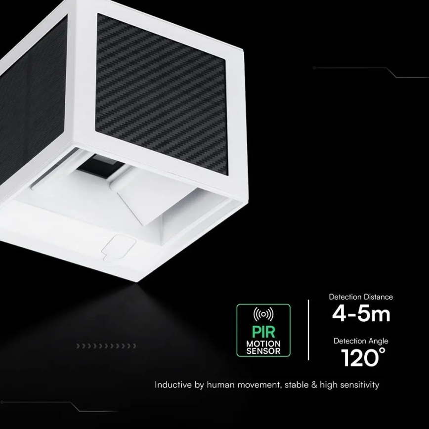 Arandela solar com sensor LED/9W/3,7V 3000/4000/6000K IP65 2600 mAh branca