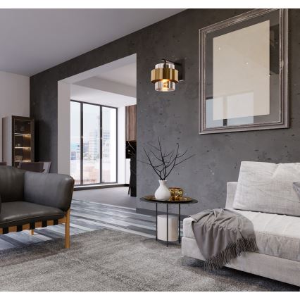 Candeeiro de parede SPIEGA 1xE27/60W/230V dourada/preto