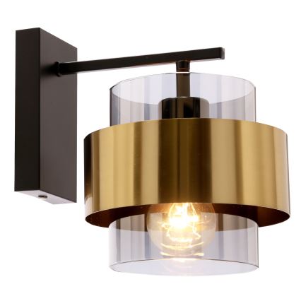 Candeeiro de parede SPIEGA 1xE27/60W/230V dourada/preto