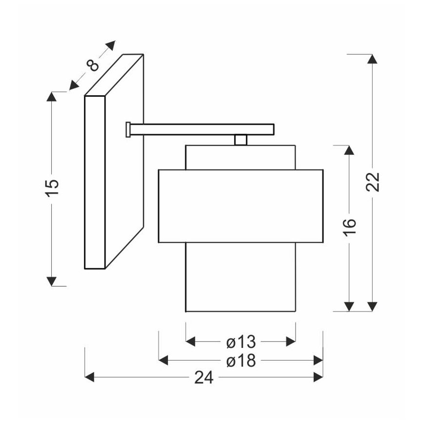Candeeiro de parede SPIEGA 1xE27/60W/230V dourada/preto