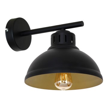 Candeeiro de parede SVEN 1xE27/15W/230V preto/dourado