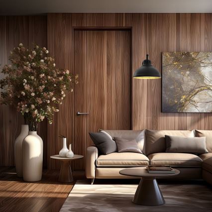 Candeeiro de parede SVEN 1xE27/15W/230V preto/dourado