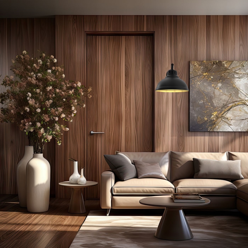 Candeeiro de parede SVEN 1xE27/15W/230V preto/dourado