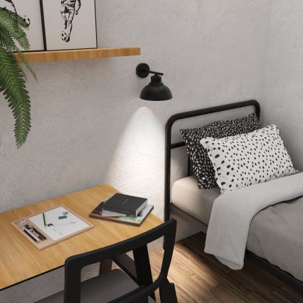 Candeeiro de parede SVEN 1xE27/15W/230V preto