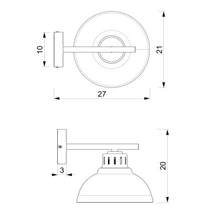 Candeeiro de parede SVEN 1xE27/15W/230V preto