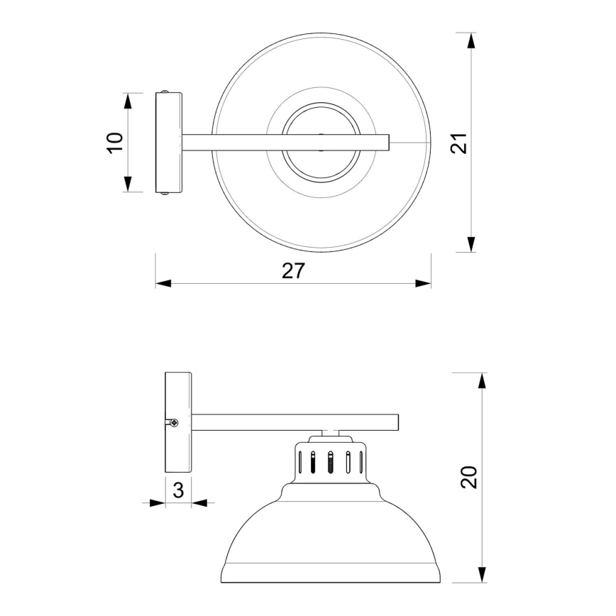 Candeeiro de parede SVEN 1xE27/15W/230V vermelho