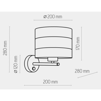 Candeeiro de parede TAGO 1xE27/15W/230V branco/dourado