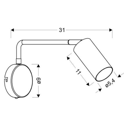 Candeeiro de parede TINA 1xGU10/15W/230V branco