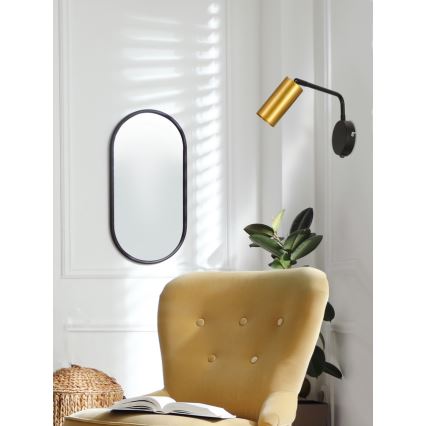 Candeeiro de parede TINA 1xGU10/15W/230V preto/dourado