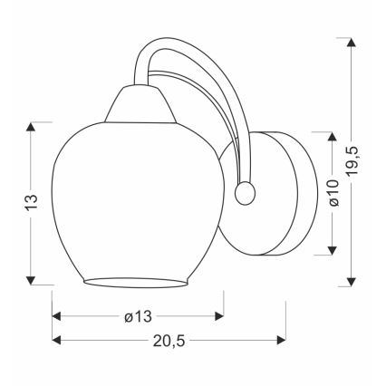 Candeeiro de parede TOBIAS 1xE27/40W/230V cromado brilhante