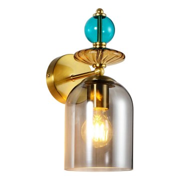Candeeiro de parede TROPEA 1xE27/15W/230V dourado/azul/bege fumê/cinzento
