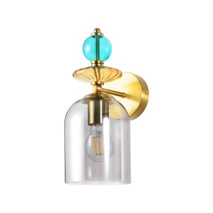Candeeiro de parede TROPEA 1xE27/15W/230V dourado/azul/bege fumê/cinzento