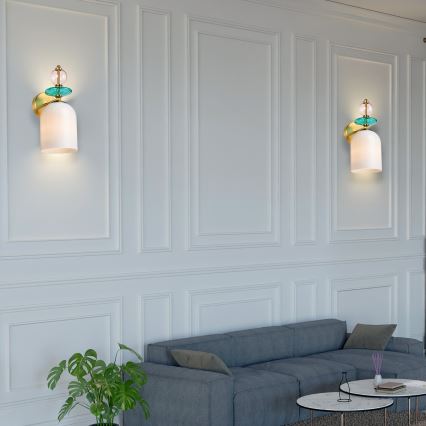 Candeeiro de parede TROPEA 1xE27/15W/230V dourado/rosa fumê/azul/branco