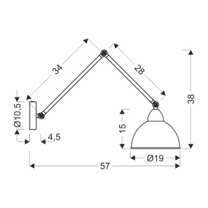 Candeeiro de parede TRUCK 1xE27/40W/230V dourado/preto