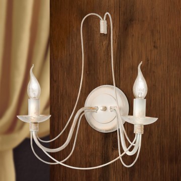 Candeeiro de parede VELA 2xE14/40W/230V branco/dourado/pátina