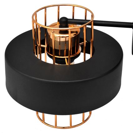 Candeeiro de parede VOLTA 1xE27/15W/230V 23 cm preto/dourado
