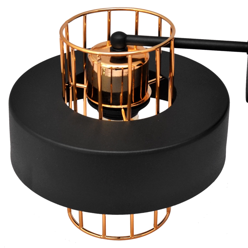 Candeeiro de parede VOLTA 1xE27/15W/230V 23 cm preto/dourado