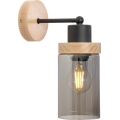 Candeeiro de parede WOODNEST 1xE27/15W/230V pinho/preto fumê