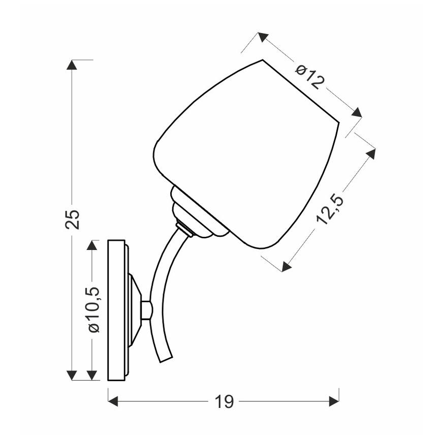Candeeiro de parede ZINA 1xE27/40W/230V
