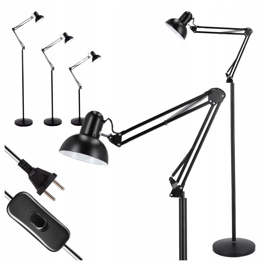 Candeeiro de pé 1xE27/40W/230V preto