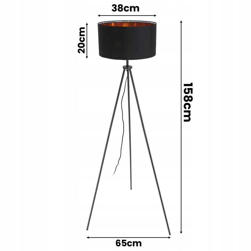Candeeiro de pé 1xE27/40W/230V preto