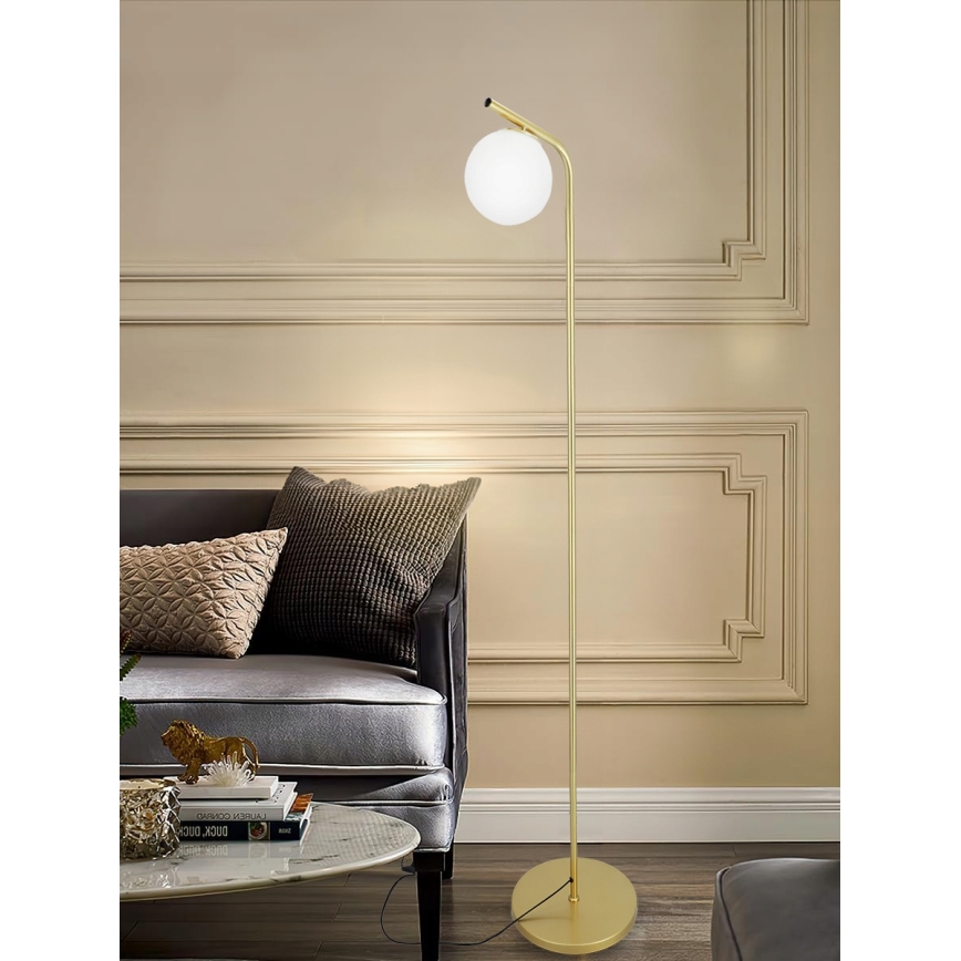 Candeeiro de pé 1xG9/40W/230V dourado/branco