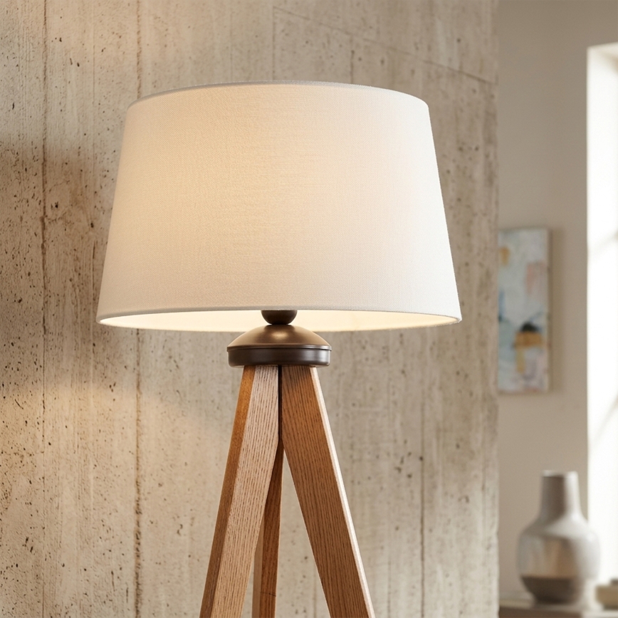 Candeeiro de pé AIDA 1xE27/15W/230V carvalho/creme