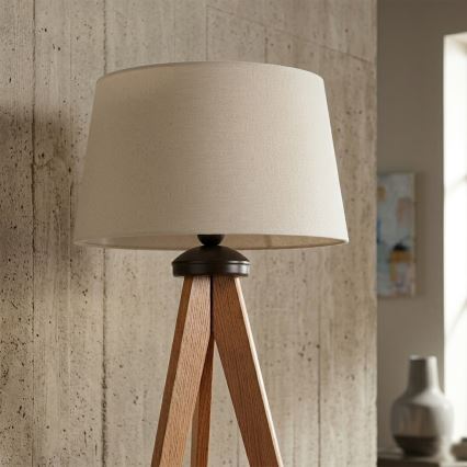 Candeeiro de pé AIDA 1xE27/15W/230V carvalho/creme