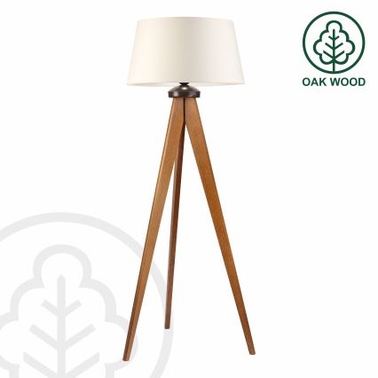 Candeeiro de pé AIDA 1xE27/15W/230V carvalho/creme