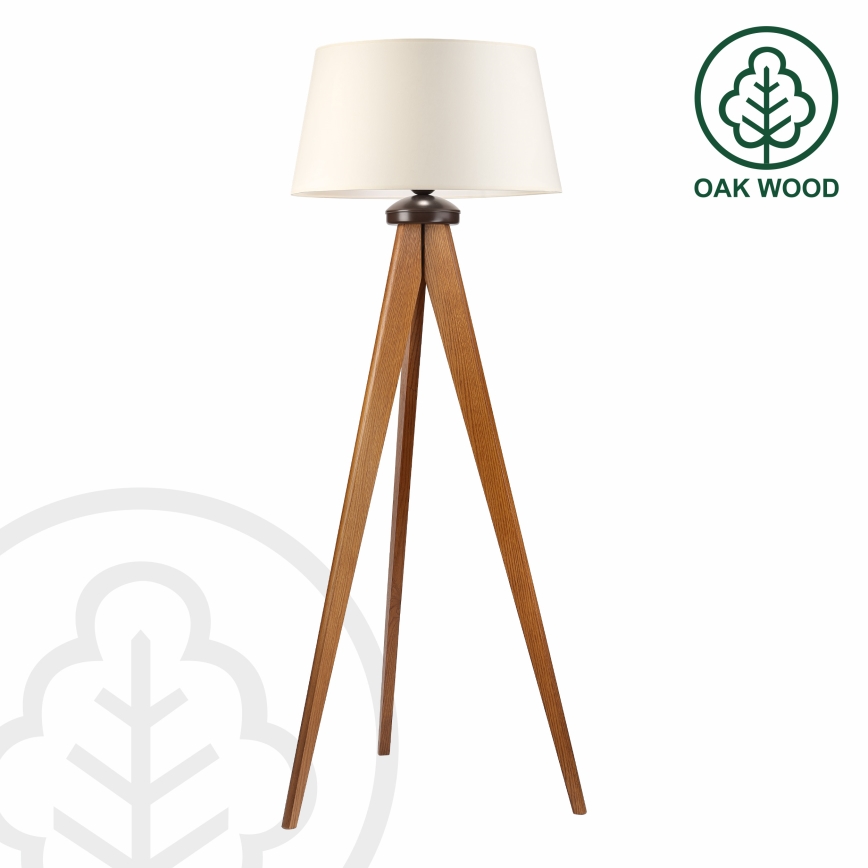 Candeeiro de pé AIDA 1xE27/15W/230V carvalho/creme
