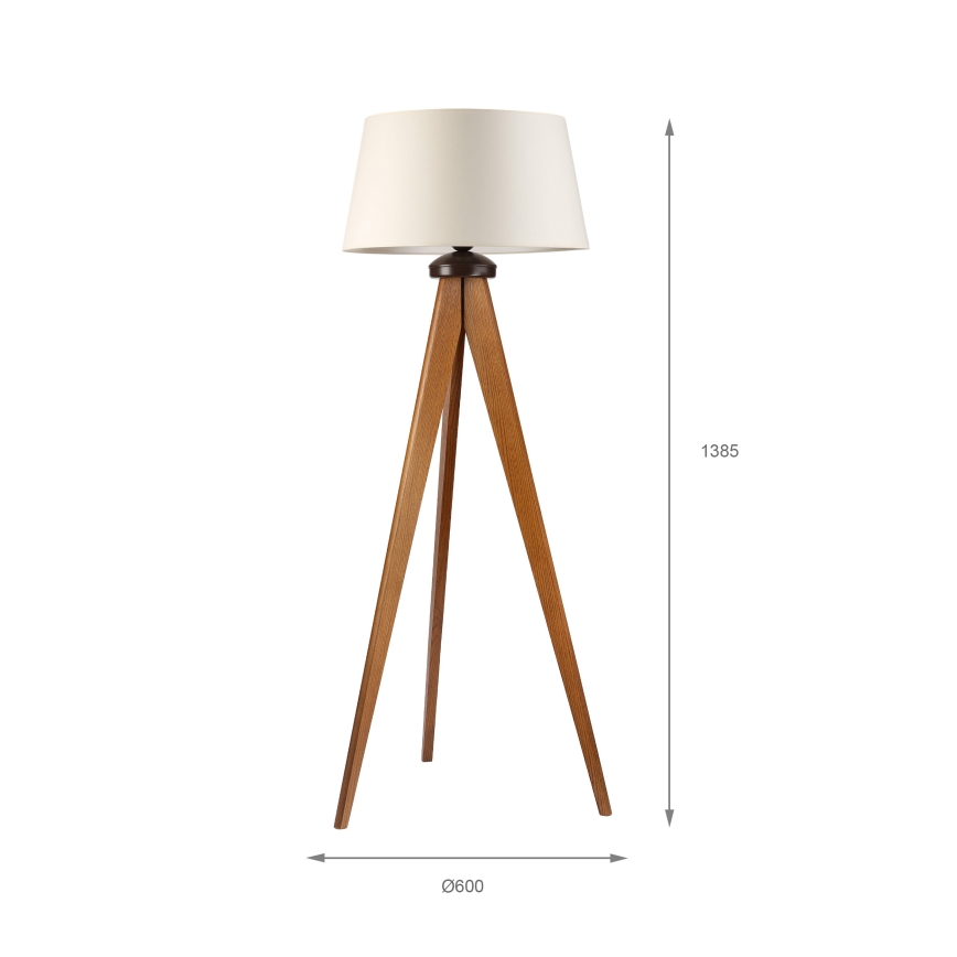 Candeeiro de pé AIDA 1xE27/15W/230V carvalho/creme